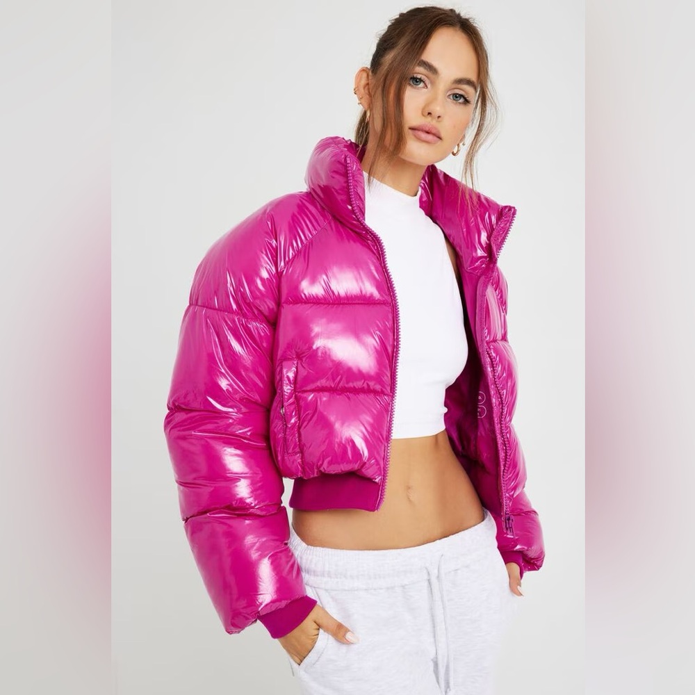 Garage Itty Bitty Puffer Jacket in Pink Festival Fuchsia NWOT size P/S